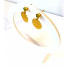 Ασημένια Σκουλαρίκια κρεμαστά επίχρυσα με ζιργκόν (SE32)